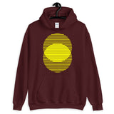 Yellow Lined Circles Unisex Hoodie Abyssinian Kiosk Joining Circles Fashion Cotton Apparel Clothing Gildan Original Art