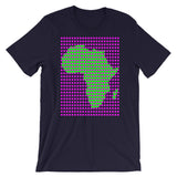 Magenta Squares Green Africa Unisex T-Shirt Map African Abyssinian Kiosk Fashion Cotton Apparel Clothing Bella Canvas Original Art
