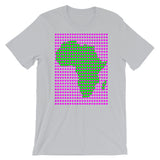 Magenta Squares Green Africa Unisex T-Shirt Map African Abyssinian Kiosk Fashion Cotton Apparel Clothing Bella Canvas Original Art