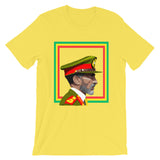 Haile Selassie Color Profile GYR Frame Unisex T-Shirt Abyssinian Kiosk Emperor Rasta Rastafari Green Yellow Red Ethiopian Flag Ethiopia Africa African Abyssinia Habesha History Military Uniform Art Portrait Vintage Reggae Bella Canvas Original Art Fashion Cotton Apparel Clothing