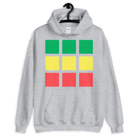 GYR Blocks Unisex Hoodie Gildan Original Art Abyssinian Kiosk Fashion Cotton Apparel Clothing Green Yellow Red Ethiopia Ethiopian Flag