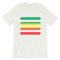 Green to Yellow to Red Bars Unisex T-Shirt Abyssinian Kiosk Ethiopia Fashion Cotton Apparel Clothing Bella Canvas Original Art