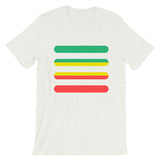 Green to Yellow to Red Bars Unisex T-Shirt Abyssinian Kiosk Ethiopia Fashion Cotton Apparel Clothing Bella Canvas Original Art