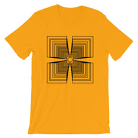 Black Mirrored Corners Unisex T-Shirt Abyssinian Kiosk Fashion Cotton Apparel Clothing Bella Canvas Original Art