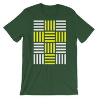 4 Lines Yellow Cross White Unisex T-Shirt Abyssinian Kiosk Christian Bella Canvas Original Art Fashion Cotton Apparel Clothing