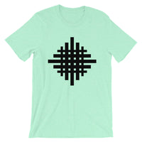 Black Weaved Cross Unisex T-Shirt Abyssinian Kiosk Equal Armed Cross Fashion Cotton Apparel Clothing Bella Canvas Original Art