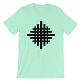 Black Weaved Cross Unisex T-Shirt Abyssinian Kiosk Equal Armed Cross Fashion Cotton Apparel Clothing Bella Canvas Original Art