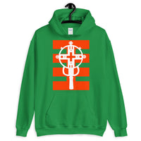 White Cross Red Stripes Unisex Hoodie Ethiopian Coptic Orthodox Abyssinian Kiosk Christian Apparel Gildan Clothing