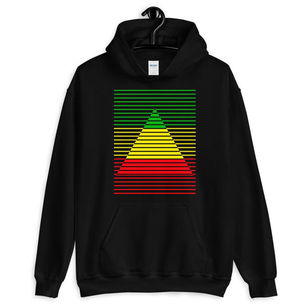 GYR Lined Pyramid Unisex Hoodie Abyssinian Kiosk Green Yellow Red Ethiopian FlagFashion  Cotton Apparel Clothing Gildan Original Art