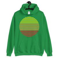 Yellow to Red Lined Circle Unisex Hoodie Abyssinian Kiosk Fashion Cotton Apparel Clothing Gildan Original Art