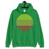 Yellow to Red Lined Circle Unisex Hoodie Abyssinian Kiosk Fashion Cotton Apparel Clothing Gildan Original Art