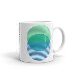 Green to Blue Lined Circles Kaffa Mug