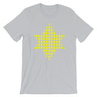 Yellow Boxes Star of David Unisex T-Shirt Abyssinian Kiosk Rectangles Jewish Falasha Abyssinia Ethiopia Bella Canvas Original Art Fashion Cotton Apparel Clothing