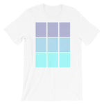 Blue Squares Unisex T-Shirt Abyssinian Kiosk Fashion Cotton Apparel Clothing Bella Canvas Original Art