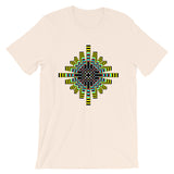 Psychedelic Waffle Cross Unisex T-Shirt Trip Trippy Colorful Ethiopian Coptic Orthodox Abyssinian Kiosk Christian Bella Canvas Original Art Abyssinian Kiosk Fashion Cotton Apparel Clothing