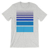 Purple to Blue Unisex T-Shirt Bars and Lines Orange Abyssinian Kiosk Fashion Cotton Apparel Clothing Bella Canvas Original Art 