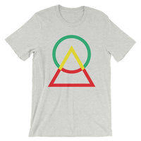 Green Yellow Red Circle Triangle Unisex T-Shirt Abyssinian Kiosk Harmonious Meeting Fashion Cotton Apparel Clothing Bella Canvas Original Art