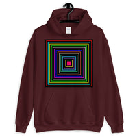 Colored Boxes Black Outlines Unisex Hoodie Abyssinian Kiosk Fashion Multiple Color Squares Cotton Apparel Clothing Gildan Original Art