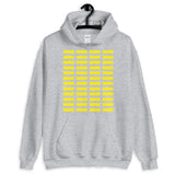 Yellow Grid Bars Unisex Hoodie Abyssinian Kiosk Rectangle Bars Spaced Evenly Grid Pattern Fashion Cotton Apparel Clothing Gildan Original Art