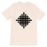 Black Weaved Cross Unisex T-Shirt Abyssinian Kiosk Equal Armed Cross Fashion Cotton Apparel Clothing Bella Canvas Original Art
