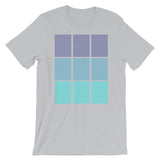 Blue Squares Unisex T-Shirt Abyssinian Kiosk Fashion Cotton Apparel Clothing Bella Canvas Original Art