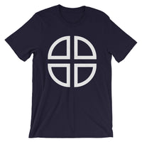 Between the Lines Cross White Unisex T-Shirt Abyssinian Kiosk Ethiopian Coptic Orthodox Tewahedo Christian Bella Canvas Original Art Fashion Cotton Apparel Clothing