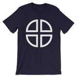 Between the Lines Cross White Unisex T-Shirt Abyssinian Kiosk Ethiopian Coptic Orthodox Tewahedo Christian Bella Canvas Original Art Fashion Cotton Apparel Clothing