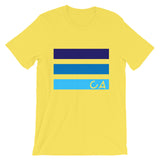 Blues CA Cutout Unisex T-Shirt California State Abyssinian Kiosk Fashion Cotton Apparel Clothing Bella Canvas Original Art