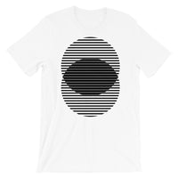 Black Lined Circles Unisex T-Shirt Abyssinian Kiosk Joining Circles Fashion Cotton Apparel Clothing Bella Canvas Original Art