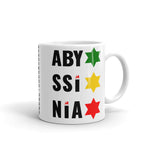 Abyssinia Black Letters Stars of David Coffee Mug Ethiopian Lion of Judah Abyssinian Kiosk Abyssinia Ethiopia Flag