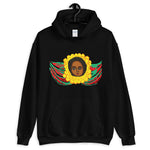 GYR Angel Unisex Hoodie Traditional Ethiopian with Feathers and Wings Abyssinian Kiosk Green Yellow Red Gildan Original Art Abyssinian Kiosk Fashion Cotton Apparel Clothing