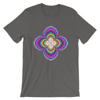 Psychedelic #9 Cross White Unisex T-Shirt Trip Trippy Colorful Ethiopian Coptic Orthodox Abyssinian Kiosk Christian Bella Canvas Original Art Fashion Cotton Apparel Clothing