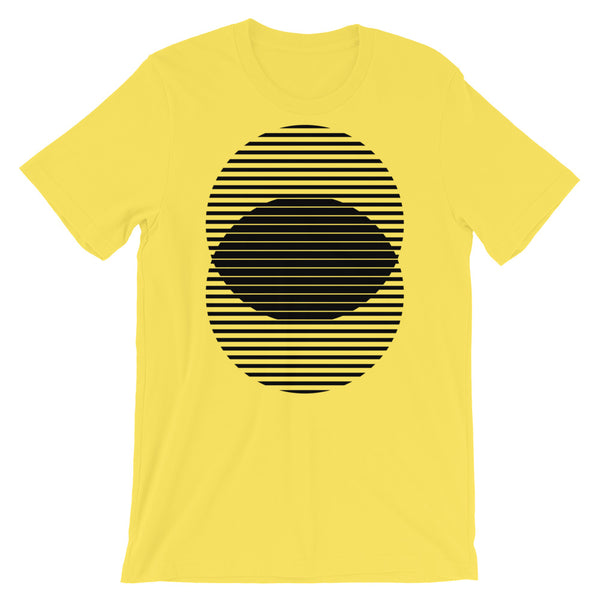 Black Lined Circles Unisex T-Shirt Abyssinian Kiosk Joining Circles Fashion Cotton Apparel Clothing Bella Canvas Original Art