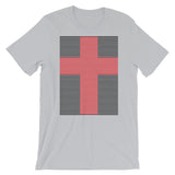 Red Cross Black Lines Unisex T-Shirt Abyssinian Kiosk Christian Jesus Religion Lined Latin Cross Bella Canvas Original Art Fashion Cotton Apparel Clothing