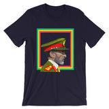 Haile Selassie Color Profile GYR Frame Unisex T-Shirt Abyssinian Kiosk Emperor Rasta Rastafari Green Yellow Red Ethiopian Flag Ethiopia Africa African Abyssinia Habesha History Military Uniform Art Portrait Vintage Reggae Bella Canvas Original Art Fashion Cotton Apparel Clothing