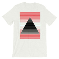 Red Black Lined Pyramid Unisex T-Shirt Abyssinian Kiosk Fashion Cotton Apparel Clothing Bella Canvas Original Art