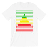 GYR Lined Pyramid Unisex T-Shirt Abyssinian Kiosk Green Yellow Red Ethiopian FlagFashion  Cotton Apparel Clothing Bella Canvas Original Art