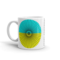 Black Cube Spokes Cyan Top Yellow Bottom Kaffa Mug