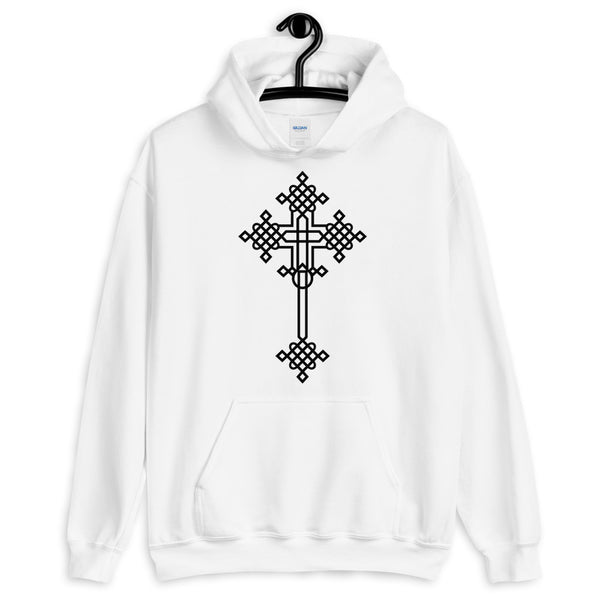 Plain Black #13 Cross Unisex Hoodie Abyssinian Kiosk Ethiopian Coptic Orthodox Tewahedo Christian Gildan Original Art Fashion Cotton Apparel Clothing