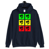 Pop Art Solid GYR Haile Selassie Unisex Hoodie Abyssinian Kiosk Emperor Rasta Rastafari Black Ethiopian Ethiopia Africa African Abyssinia Habesha History Military Uniform Art Portrait Vintage Reggae Gildan Original Art Fashion Cotton Apparel Clothing