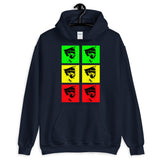 Pop Art Solid GYR Haile Selassie Unisex Hoodie Abyssinian Kiosk Emperor Rasta Rastafari Black Ethiopian Ethiopia Africa African Abyssinia Habesha History Military Uniform Art Portrait Vintage Reggae Gildan Original Art Fashion Cotton Apparel Clothing
