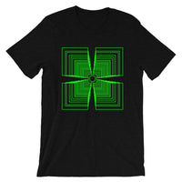 Green Mirrored Corners Unisex T-Shirt Abyssinian Kiosk Fashion Cotton Apparel Clothing Bella Canvas Original Artv