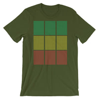 Green Yellow Red Squares Unisex T-Shirt Abyssinian Kiosk Fashion Cotton Apparel Clothing Bella Canvas Original Art