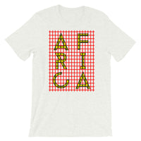 Africa Yellow Letters Red Grid Unisex T-Shirt Abyssinian Kiosk Fashion Cotton Apparel Clothing Bella Canvas Original Art 