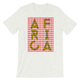 Africa Yellow Letters Red Grid Unisex T-Shirt Abyssinian Kiosk Fashion Cotton Apparel Clothing Bella Canvas Original Art 