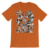 Grey Triangles Unisex T-Shirt Abyssinian Kiosk Falling Triangles Fashion Cotton Apparel Clothing Bella Canvas Original Art
