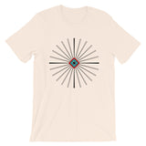 Black Cross Red Cyan Diamond Center Unisex T-Shirt Abyssinian Kiosk Fine Cross Radial Pattern Fashion Cotton Apparel Clothing Bella Canvas Original Art