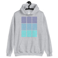 Blue Squares Unisex Hoodie Abyssinian Kiosk Fashion Cotton Apparel Clothing Gildan Original Art