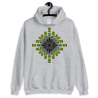 Psychedelic Waffle Cross Unisex Hoodie Trip Trippy Colorful Ethiopian Coptic Orthodox Abyssinian Kiosk Christian Gildan Original Art Abyssinian Kiosk Fashion Cotton Apparel Clothing