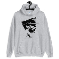 Haile Profile Black Unisex Hoodie Abyssinian Kiosk Emperor Rasta Rastafari Black Ethiopian Ethiopia Africa African Abyssinia Habesha History Military Uniform Art Portrait Vintage Reggae Gildan Original Art Fashion Cotton Apparel Clothing